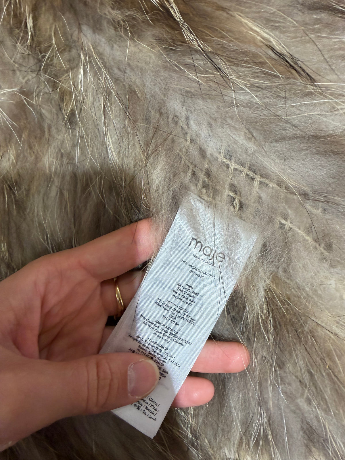 Manteau en vrai fourrure Maje T.U 10/09
