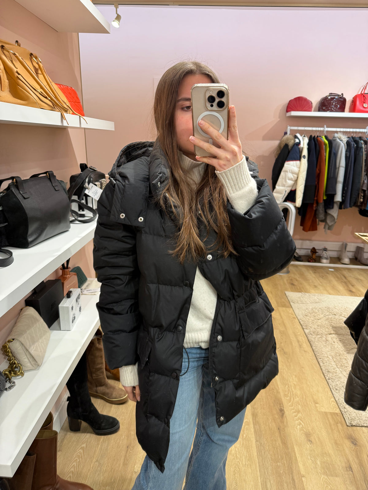 Doudoune moncler T.38/40 noire duvet