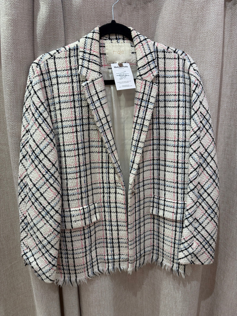 Blazer blanc rose carreaux Maje T.36