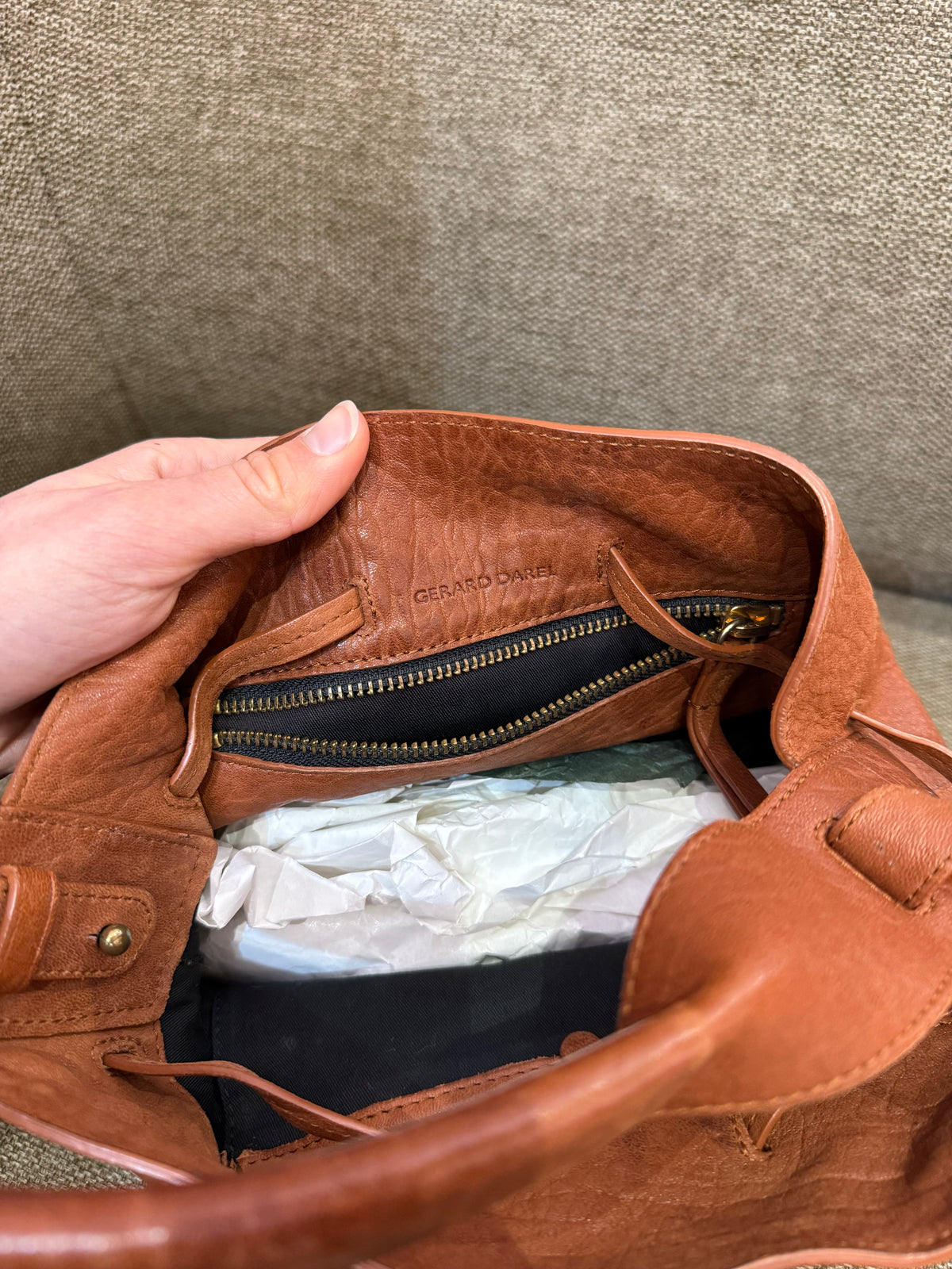 Sac Gérard Darel en cuir marron