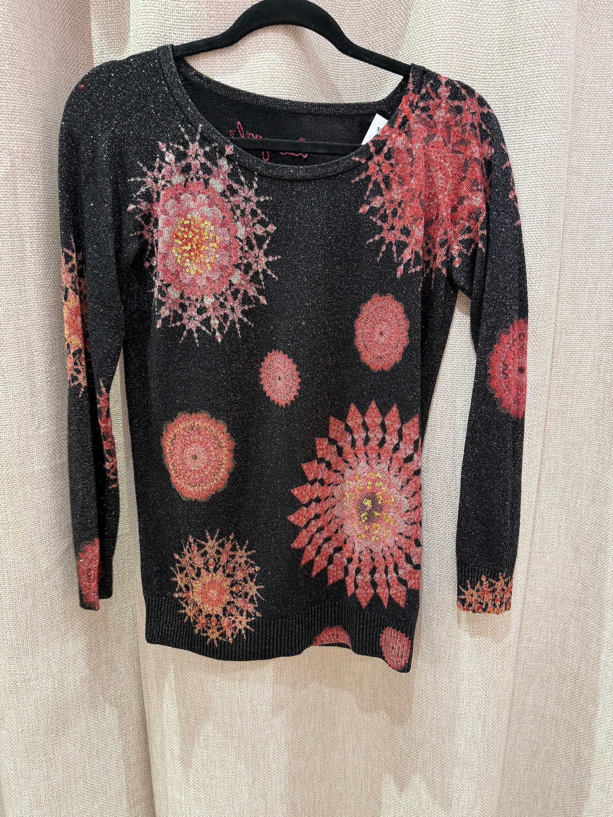 Top noir et rose brillant Desigual T.L