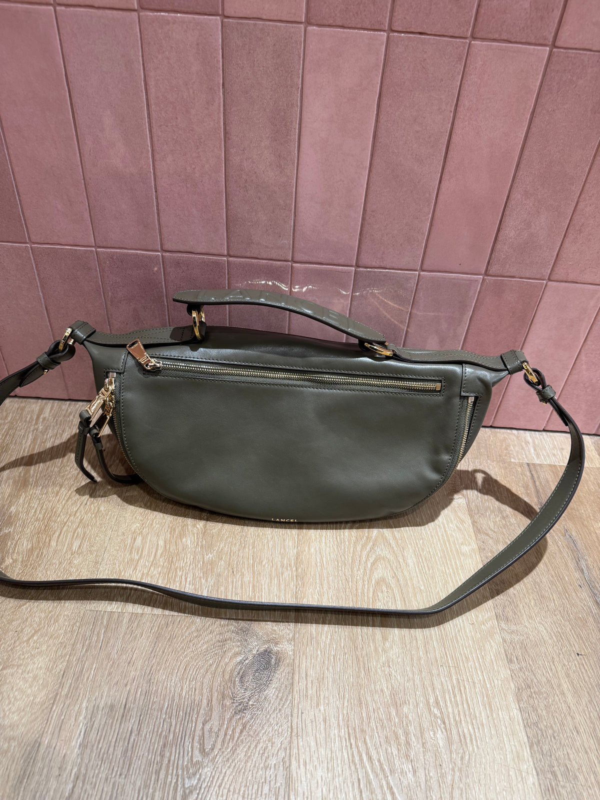 Sac lancel vert en cuir