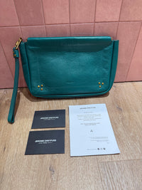 Pochette en cuir verte Jérôme dreyfuss