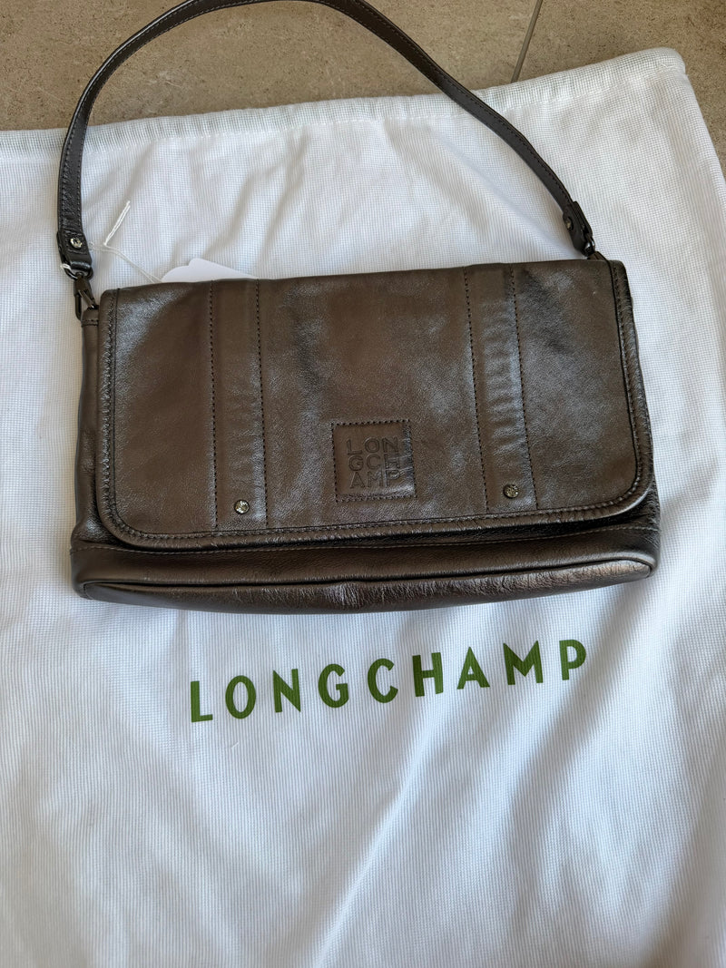 Sac en cuir argenté Longchamp 16/08