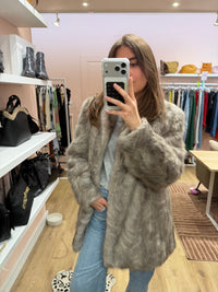 Manteau en vison gris taille 38 26/08