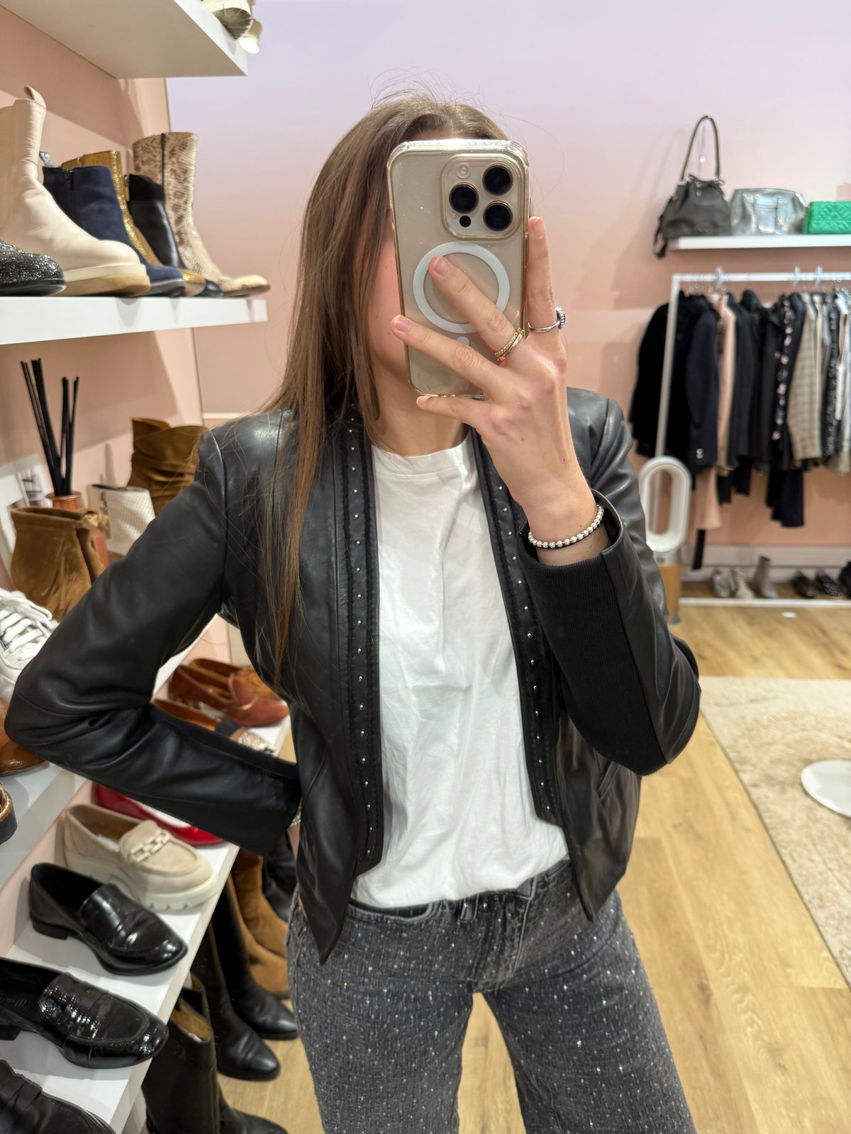 Veste Noire I.Code T.36 cuir