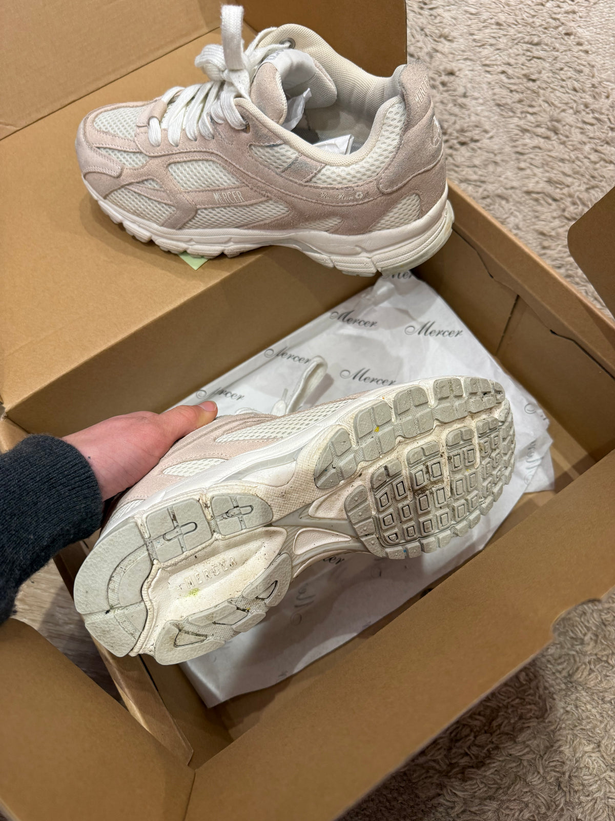 Baskets blanches et roses Mercer T.39