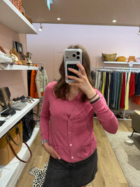 Bompard Twin-set gilet rose cachemire 30/07