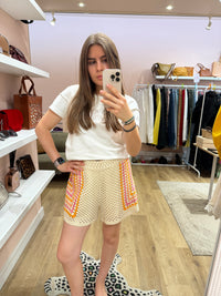 Short beige et rose Sandro crochet 10/07 T.L