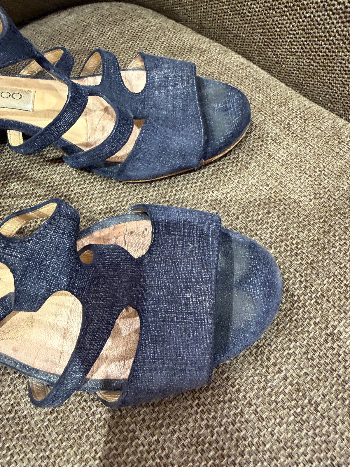 Jimmy Choo - Sandales bleues en jean - T.36,5 01/09