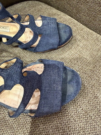 Jimmy Choo - Sandales bleues en jean - T.36,5 01/09