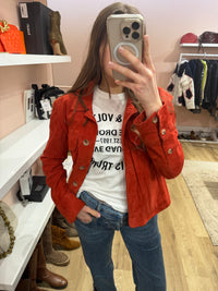 Veste en cuir rouge Acoté TM/L