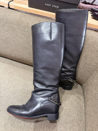 Christian Louboutin - Bottes noires avec chaîne - T.36,5 01/09