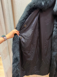 Manteau noir en fourrure T.38 à 42 renard 31/07