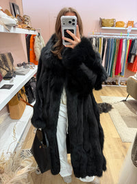 Manteau noir en fourrure T.38 à 42 renard 31/07