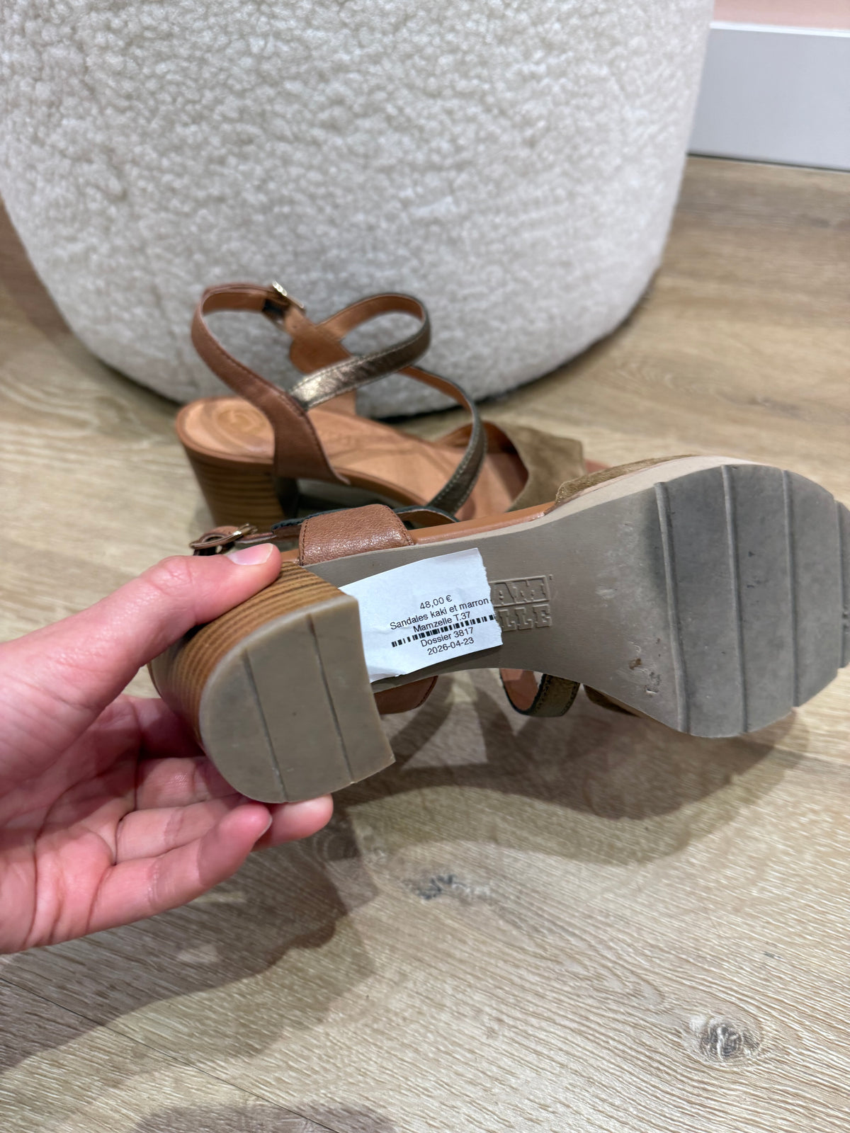 Sandales kaki et marron Mamzelle T.37
