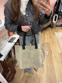 Yaya - Beige - Sac cabas beige daim cuir - T.TU