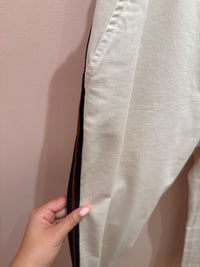 Pantalon rayures noir beige T.36