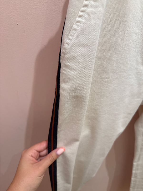 Pantalon rayures noir beige T.36