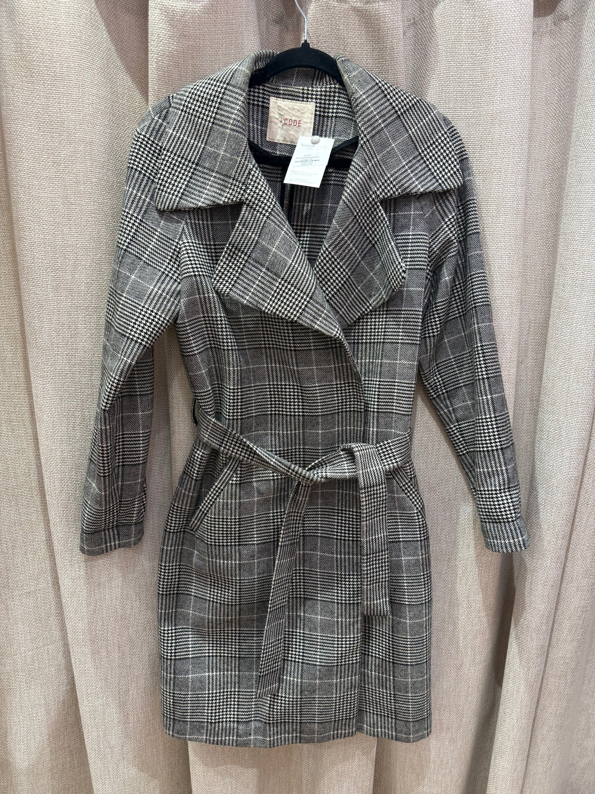 Trench pied-de-poule gris I.Code T.36