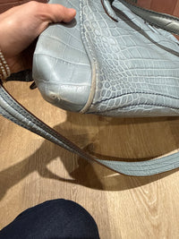 Sac bleu ciel Lancel croco