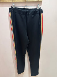 Pantalon noir Maje bandes rouges - noir, bandes rouges - T.S
