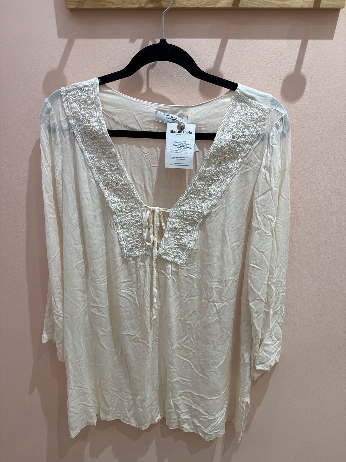Robe Twinset blanche bohème T.M