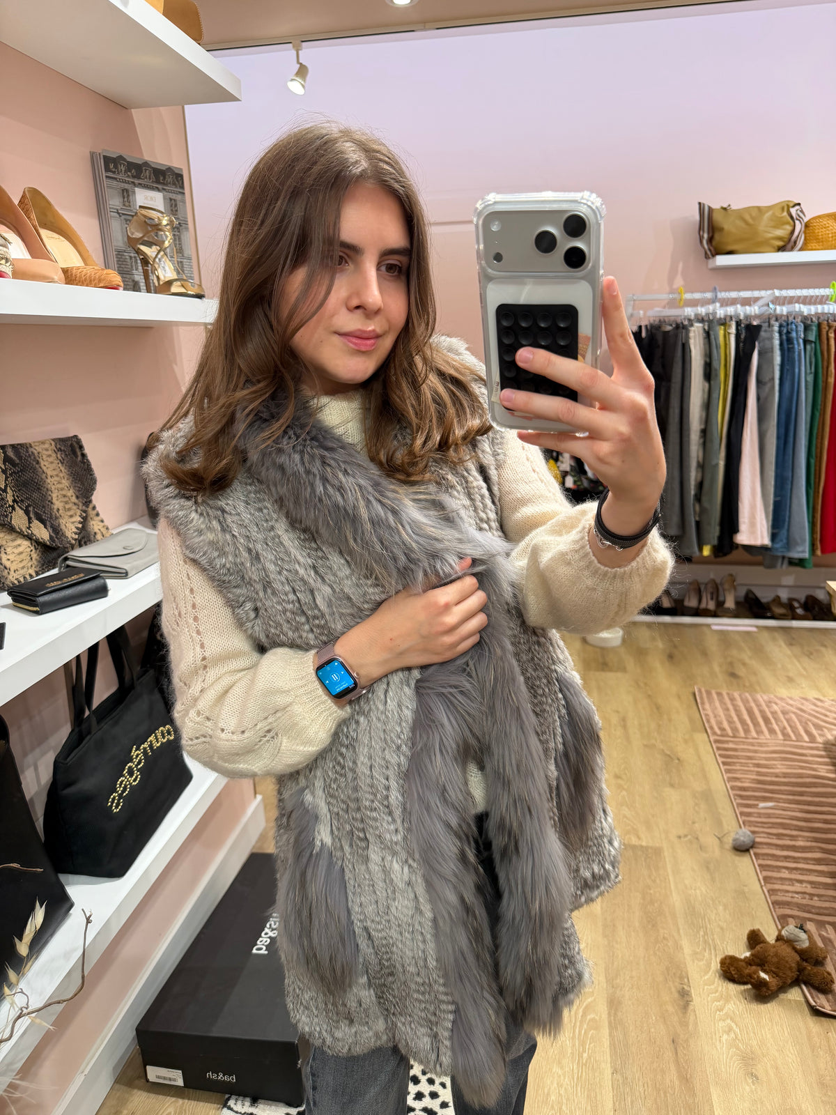 Veste sans manches vraie fourrure 18/08 T.unique