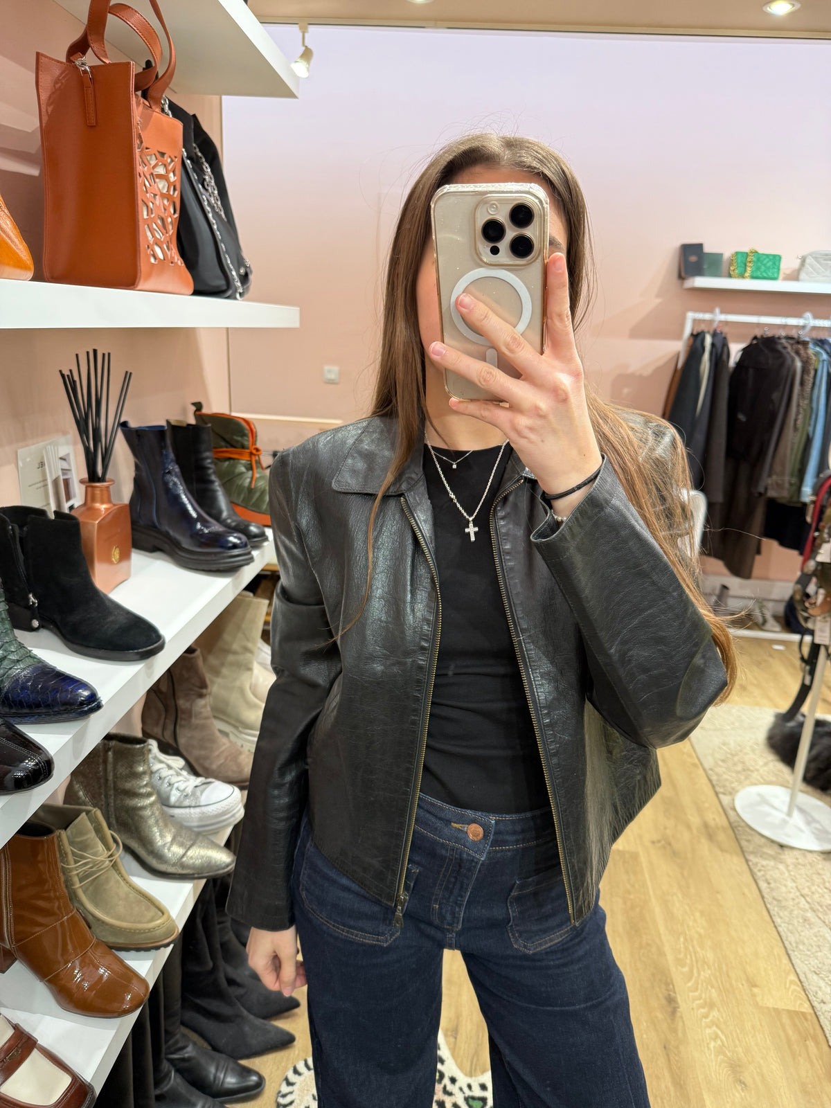 Veste cuir MELLENCAMP T.40