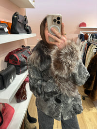 Manteau en astrakan et renard T.M