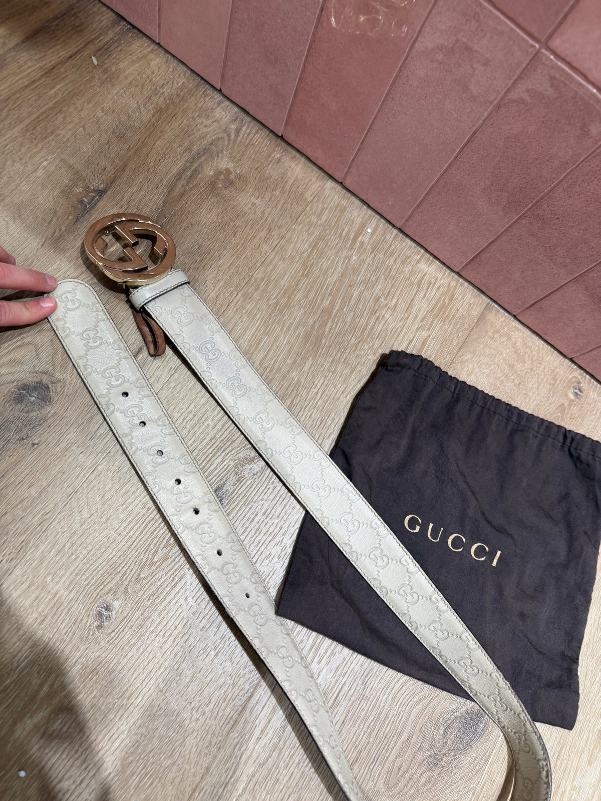 Ceinture Gucci beige taille 100