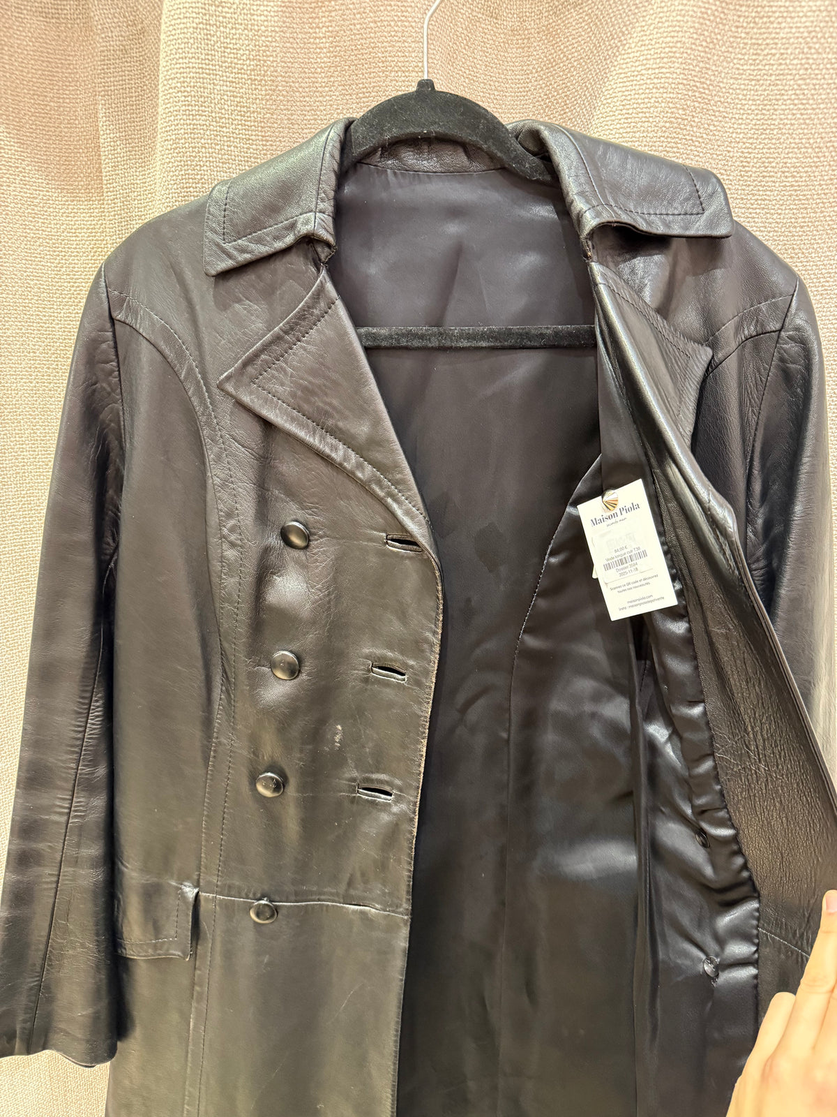 Veste longue cuir T38