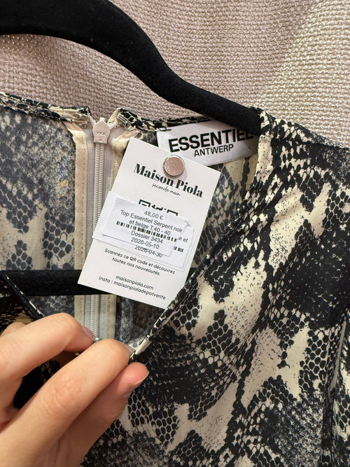 Top Essentiel Serpent noir et beige T.40 08/06