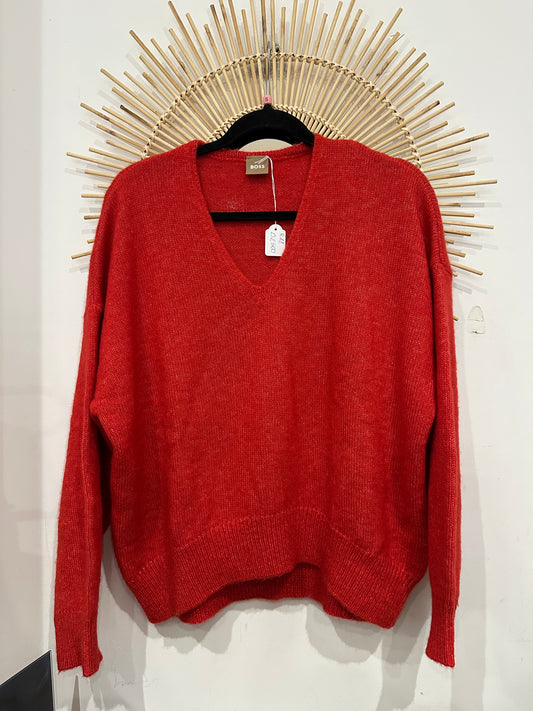 Pull rouge alpaga laine Hugo boss