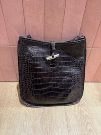 Sac Longchamp marron croco TU