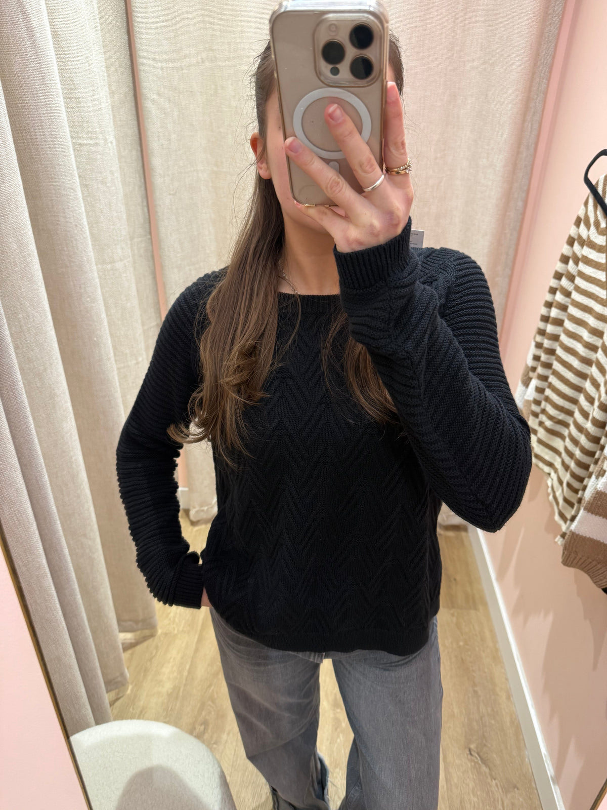 Pull grosse maille I.Code Noir T.S