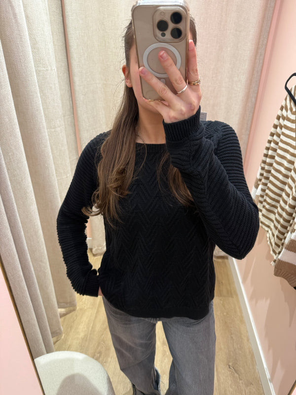 Pull grosse maille I.Code Noir T.S