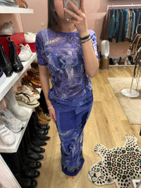 Jupe longue bleue Jean-Paul Gaultier T.M