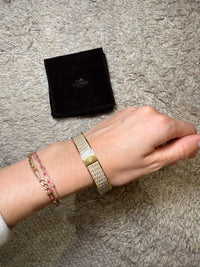 Bracelet hermes lézard gris beige T.S