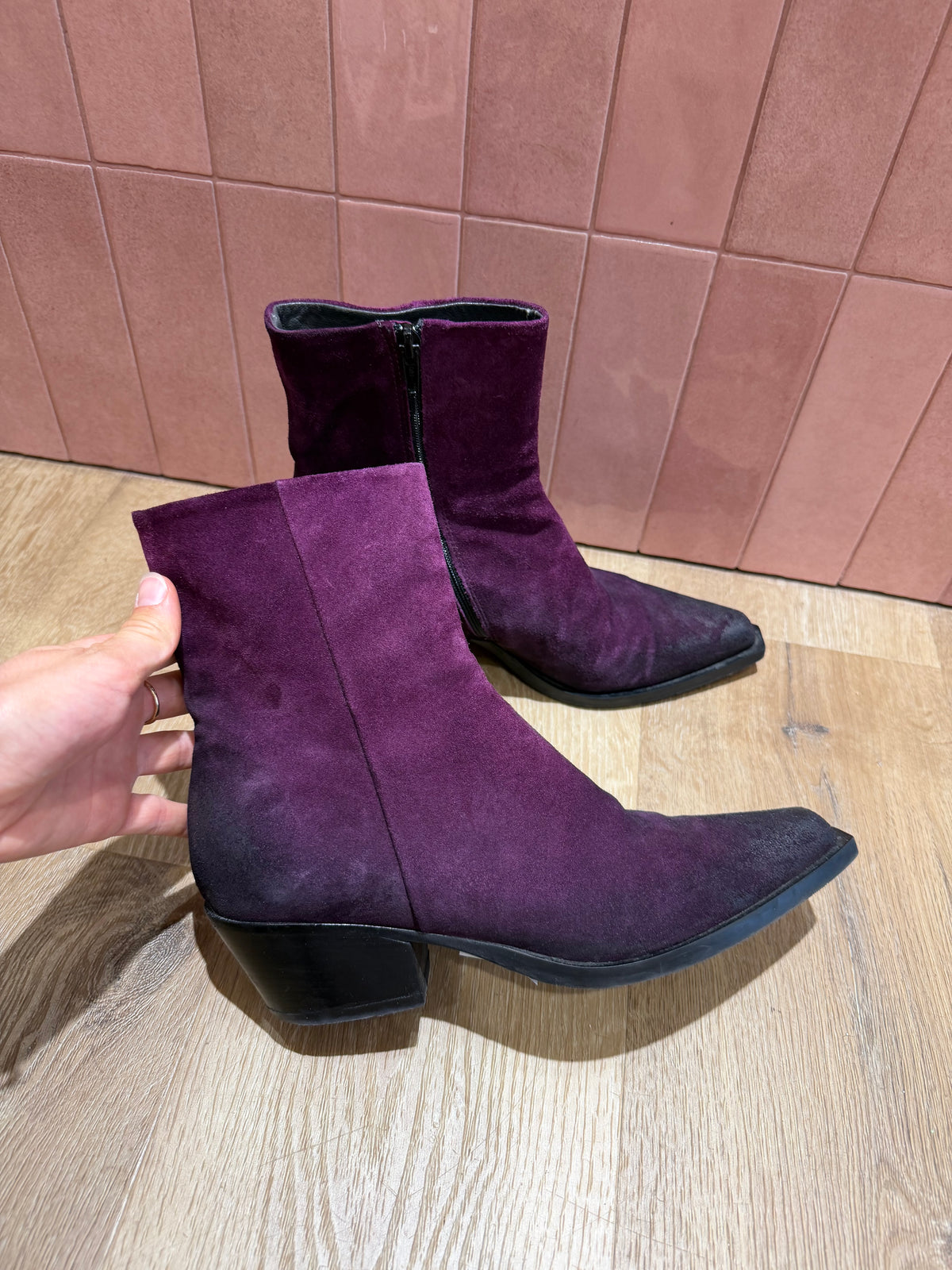 Bottines violettes fru.it Santiag T.38 28/08