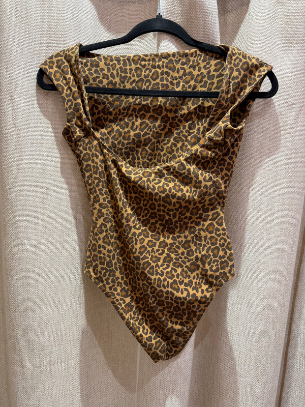 Body marron léopard Sézane T.XS
