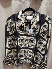 Chemise beige motif noir satin Stella Forest 08/10