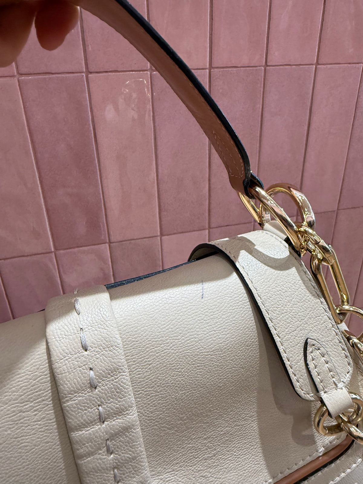 Sac beige Lancel