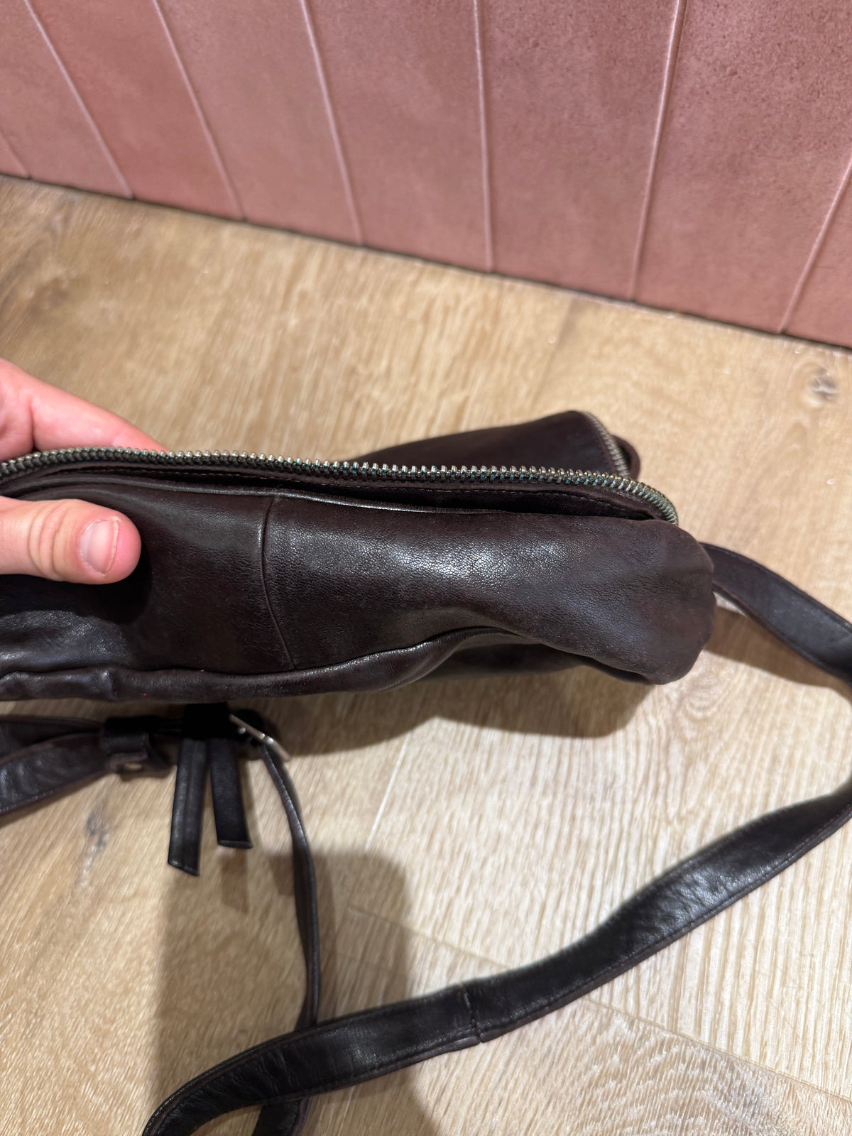 Sac en cuir marron chocolat Naterra 01/06