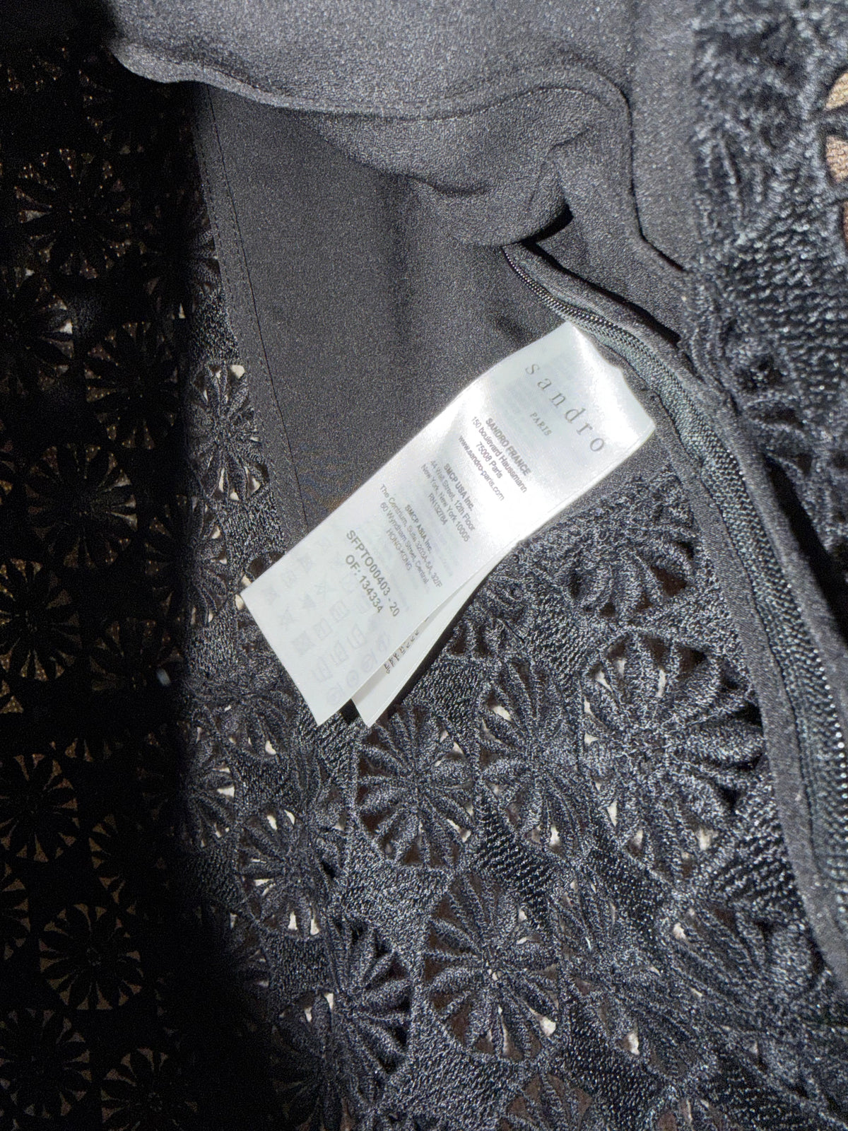 Sandro Top noir dentelle T.M 27/09