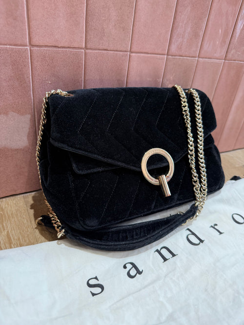Sac Sandro en velours noir