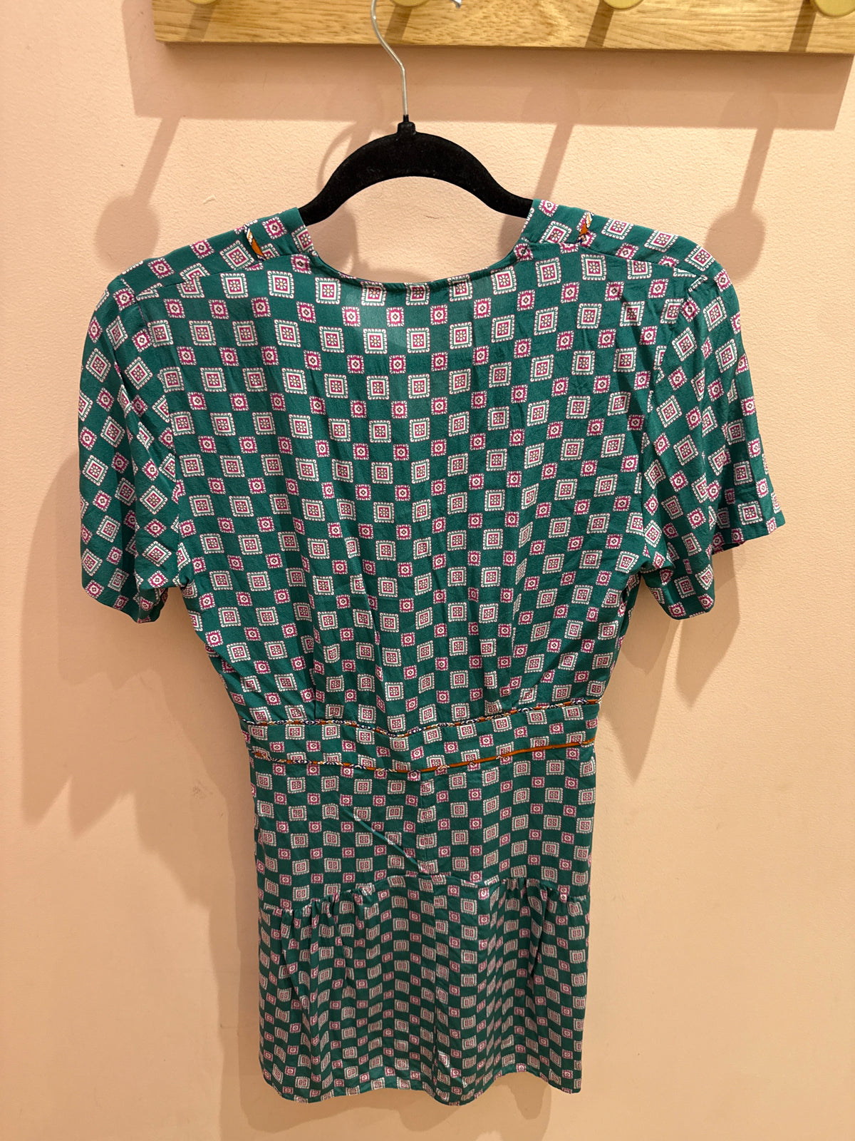 Sandro Robe vert foncé soie T.36