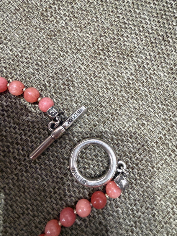 Collier rose Blow et perles 16/06