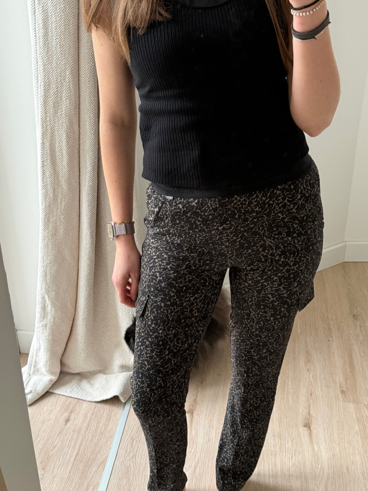 IKKS Kaki et noir Pantalon T.34
