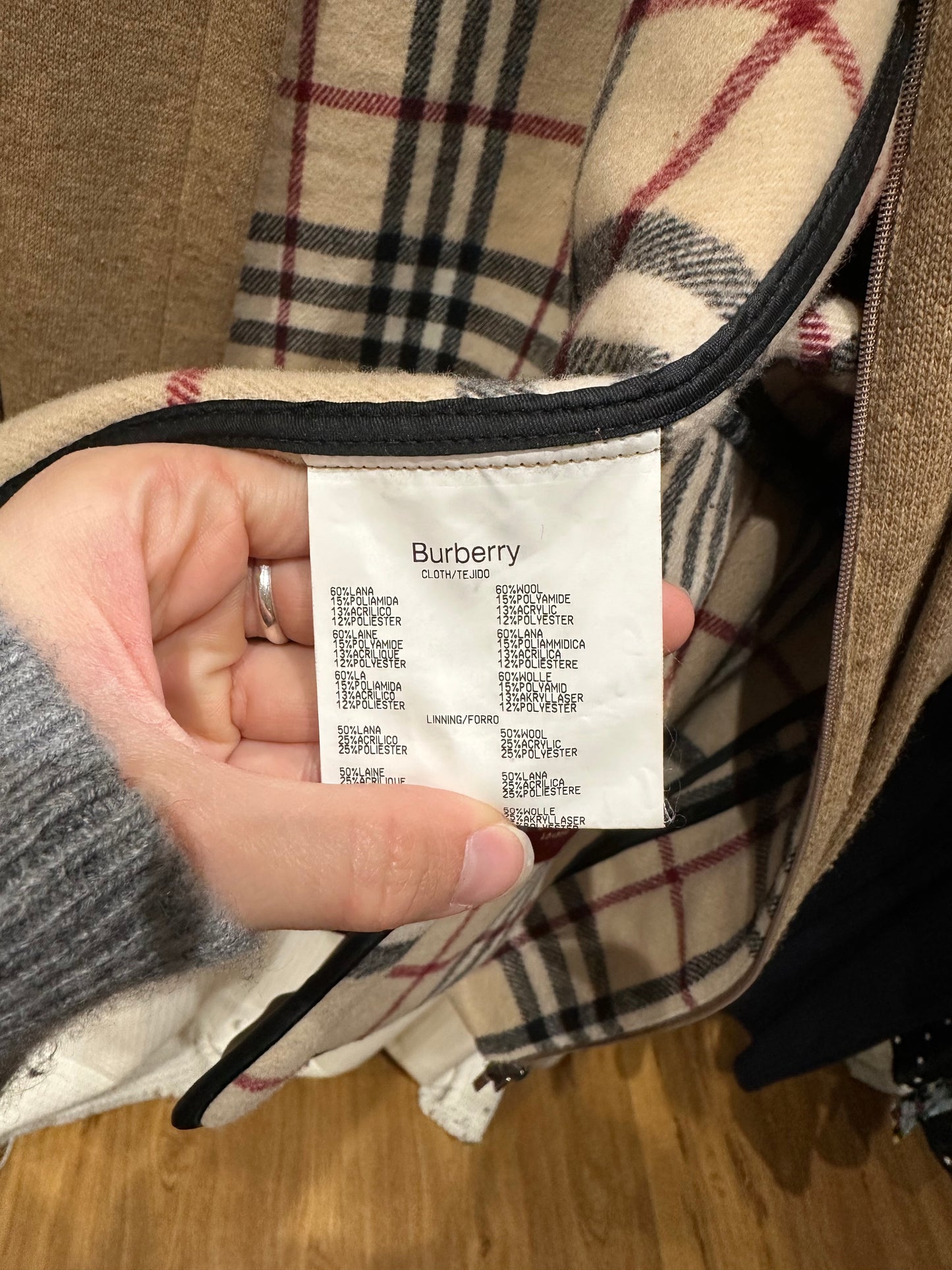 Veste laine burberry T.XL